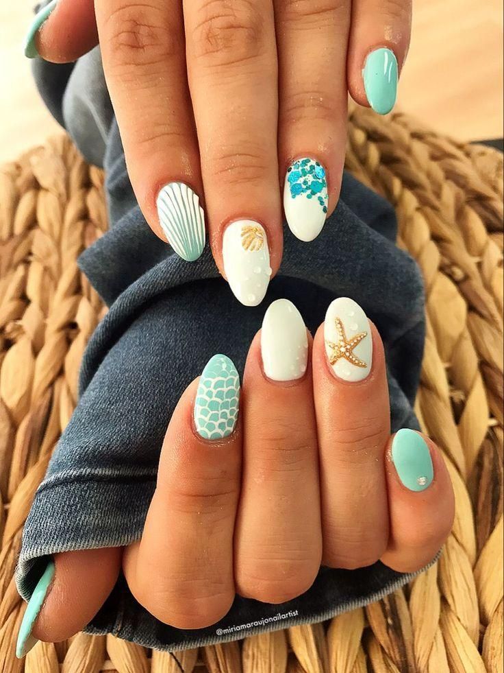 Simple Beach Themed Nails Inspiration - Top 7 Nail Ideas for Vacation