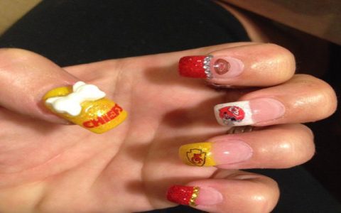Simple KC Chiefs Game Day Nails Fingernail Design Tips And Tricks